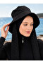 قبعة نسائية برباط من الحجر الأسود