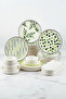 22-Piece Greentree Stackable Ceramic Breakfast Set for 12 People – Stackable Breakfast Presentation Set with Green Pattern - 2