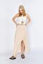Women's Stone Velev Cut-End Tassel Look Long Skirt