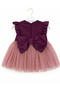 Girl's Lined Ruffle Sleeve Satin Bow Tulle Evening Dress 1-3 Years Old Birthday, Wedding, Special Occasion - 7