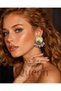 Trend Fashion Luxury Dangle Tassel Shakira Metal Gold Golden Stainless Steel Earrings with Grey Pearl Beads - 2