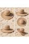 Wide Brimmed Straw Women's Beach Hat with Buckle Detail - 2