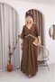 Sea Shell Bat Sleeve Dress Coffee - 3