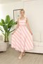 Stripe Detailed Waist Belted Dress Pink - 2