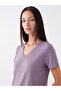Plum V-Neck Modal Blend Women's T-Shirt - 3