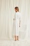Ecru Long Dressing Gown, Women's Lace Viscose One-Piece Dressing Gown, Gauzy Robe Sleepwear, Stylish Sleepwear, White Luxury Dowry Dressing Gown - 4