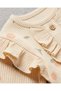 100% Cotton 0-3-6-9-12 Months Baby Girl Ribbed Ruffle Detailed Thin Seasonal 2-Piece Top and Bottom Baby Set - 8