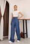 Elastic Waist Palazzo Trousers Blue - 2