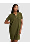 Khaki Regular Fit Polo Collar Knitted Dress 50324589-Vr027 - 3