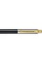 Sentinel Metal 335 Ballpoint Pen, Glossy Black Barrel, Polished Chrome, Gold-Plated Trims, Medium Point - 6