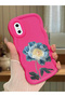 iPhone XS Compatible Case Camera Protector Red Silicone Couple Phone Case Floral Pattern