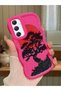 Samsung Galaxy A34 5g Compatible Case Camera Protector Red Silicone Couple Phone Case Tree Pattern