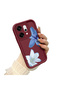 Oppo Reno 14 Pro 5g Compatible Case Camera Protector Burgundy Silicone Couple Phone Case Floral Pattern - 2