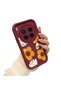 Vivo X300 Pro Compatible Case Camera Protector Burgundy Silicone Couple Phone Case Floral Pattern - 2