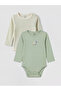 Rmz Gi̇yi̇m Farkiyla Zero Roba Collar Printed Baby Boy Snap Fastener Bodysuit 2-Pack - 2