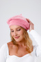 Women's Pink Wool Plush French Painter Beret Hat - 5