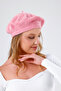 Women's Pink Wool Plush French Painter Beret Hat - 8