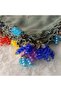 Handmade Rainbow Spring Beaded Crochet Border Writing Edge Cheesecloth Yemeni Dowry Bag Circle