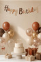 Happy Birthday Banner Calligraphy Text Ornament 110X20 cm Birthday Party Decoration Ornament