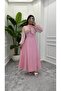 Stone Embellished Evening Dress with Back Tie