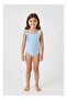 Swimsuit Tinny Flowers Kids (Light Blue)