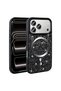 iPhone 17 Pro Max Case Glittery Diamond Stone Magsafe Camera Raised Silicone Shrp - 5