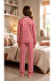 Girls and Boys Red Cotton Striped Long Sleeve Pajama Set + Eye Patch - 6
