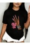 Clock That Tea Printed Streetwear Style Oversize Crew Neck Summer T-Shirt - 2