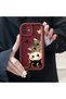 Oppo A5 5g Compatible Case Camera Protector Claret Red Silicone Couple Phone Case Cat Pattern - 4