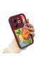 Infinix Hot 40I Compatible Case Camera Protector Claret Red Silicone Couple Phone Case Butterfly Pattern - 3