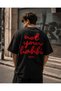 Oversize Habibi Printed 100% Cotton T-Shirt - 5