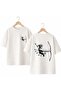 Arrow Bow Back and Front Chest Printed 100% Cotton Oversize Loose Regular Fit Crew Neck T-Shirt