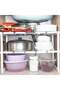 Dunekart Heavy Duty Expandable Kitchen Sink Dish Rack – Adjustable 2-Tier Under-Shelf Storage Organizer Rack Holder (White) - 4