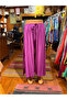 Fuchsia Color Loose Wide Leg Elastic Waist Pants - 4