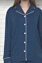Women's Seasonal Front Buttoned Shirt Collar Long Sleeve Lycra Rink Viscose Pajama Set 2888 - 2