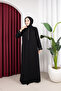 Ruffle and Stone Detailed Cemre Ferace (Black) - 6