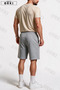 Limited Edition Printed Cotton Fabric Unisex T-Shirt-Grey Shorts Set - 2