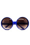 Round Green Glass 80S 90S Years Party Glasses Retro Blue Color - 2