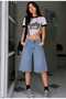 Y2K Recycled Baggy Jean Denim Shorts