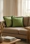 Botanica Green 2-Piece Fringed Throw Pillow Cover - 2