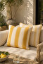 Olea Yellow Striped 2-Piece Throw Pillow Cover - 4