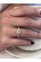 Xuping Women's Square Zircon Stone Solitaire Model Gold Ring with Numbered Size - 2