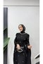 Stone Embellished Cape Sleeve Hijab Evening Dress - 5