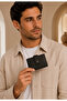 100% Genuine Leather Snap Fastener Men's Black Card Holder - Leather Men's Accessory - Pc-0414