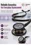 Classic III Monitoring Stethoscope Model 5622 Silver-Finish Dual-Sided Chestpiece with Navy Blue Tubing Adult and Pediatric Tunable Diaphragms Soft-Sealing Eartips 27 Inch 69 cm - 2