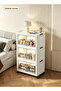 4 Tier Foldable Storage Cabinet with Doors and Wheels, 50cm Wide Plastic Storage Organizer - 5