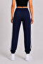 Women's Striped Detailled Elastic Legs Sweatpants Navy Blue - 2