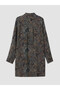 Navy Blue Patterned Women's Shirt Tunic - 2