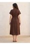 MAXI SHIRT DRESS WITH DETACHABLE BELT - 4