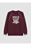 Lcw Modest Plum Printed Oversize Women's Sweatshirt Tunic - 5
